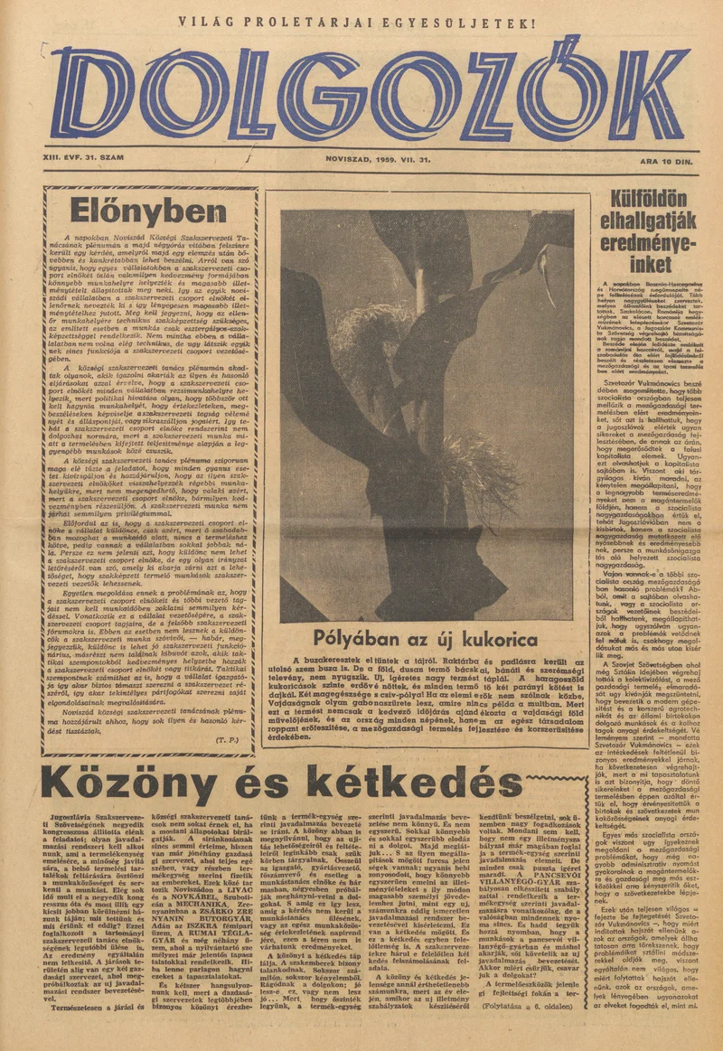 Dolgozók, 13. évf. 1959. július 31. 31. sz.