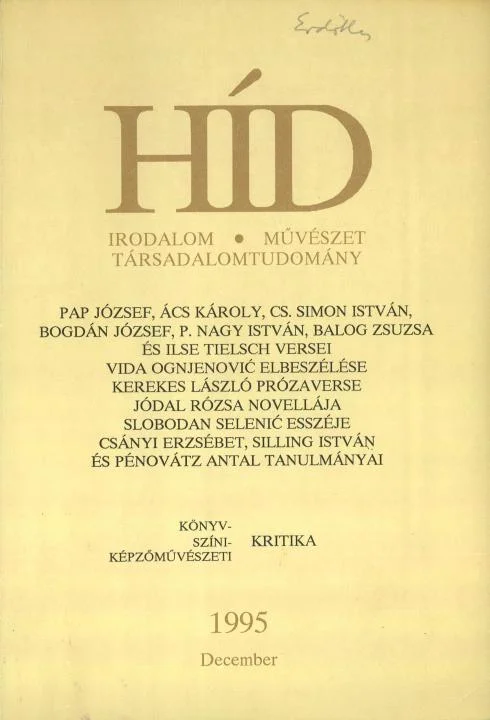 Híd, 59. évf. 1995. december. 12. sz. 773–876. oldal