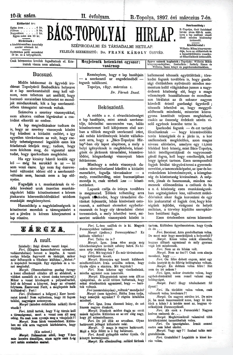 Bács-Topolyai Hirlap, 2. évf. 1897. március 7. 10. sz.