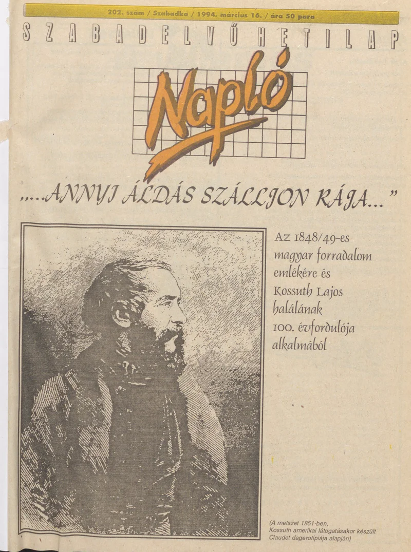 Napló - Szabadelvű hetilap, 5. évf. 1994. március 16. 202. sz.