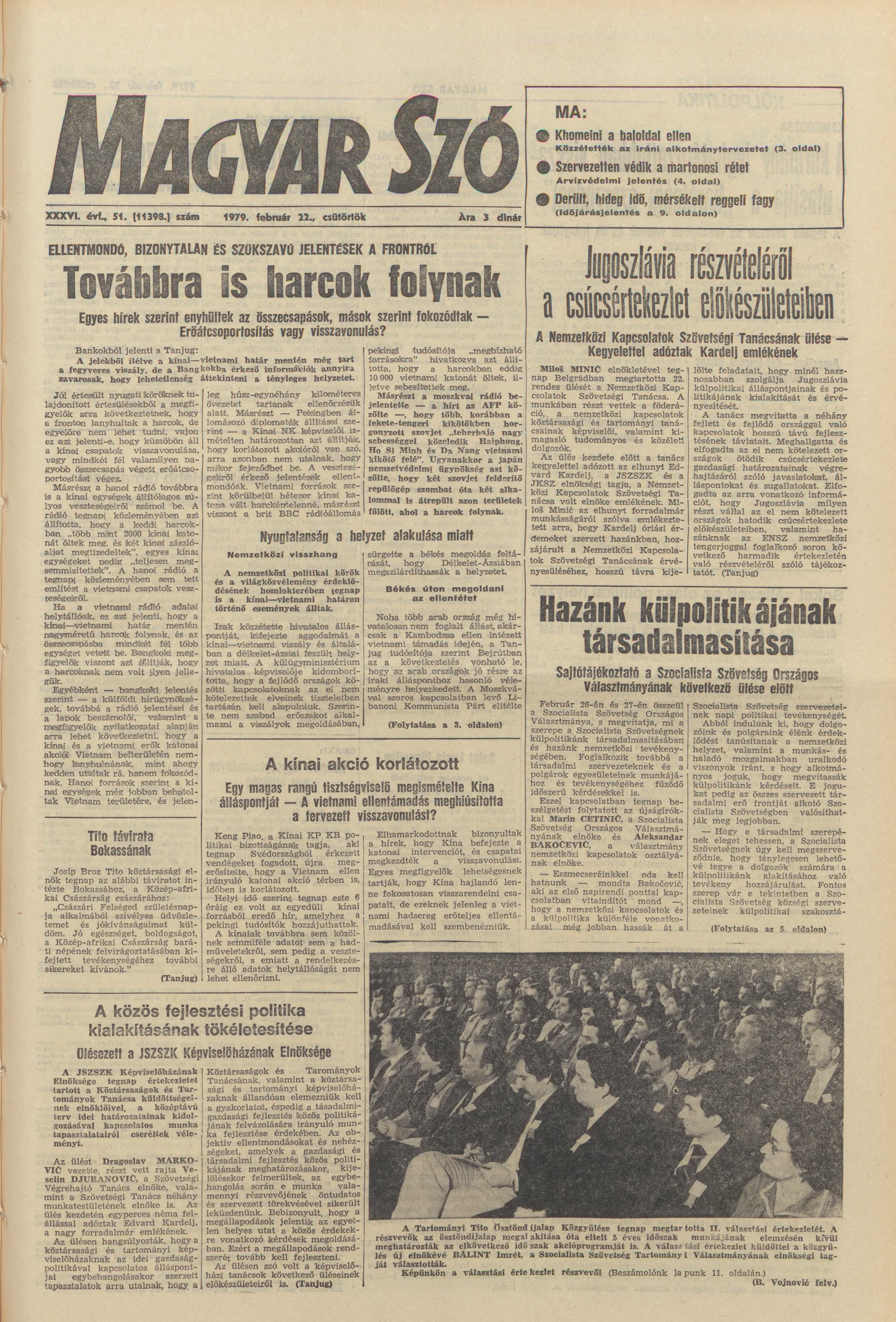 Magyar Szó, 36. évf. 1979. február 22. 51. sz. 1–20. oldal