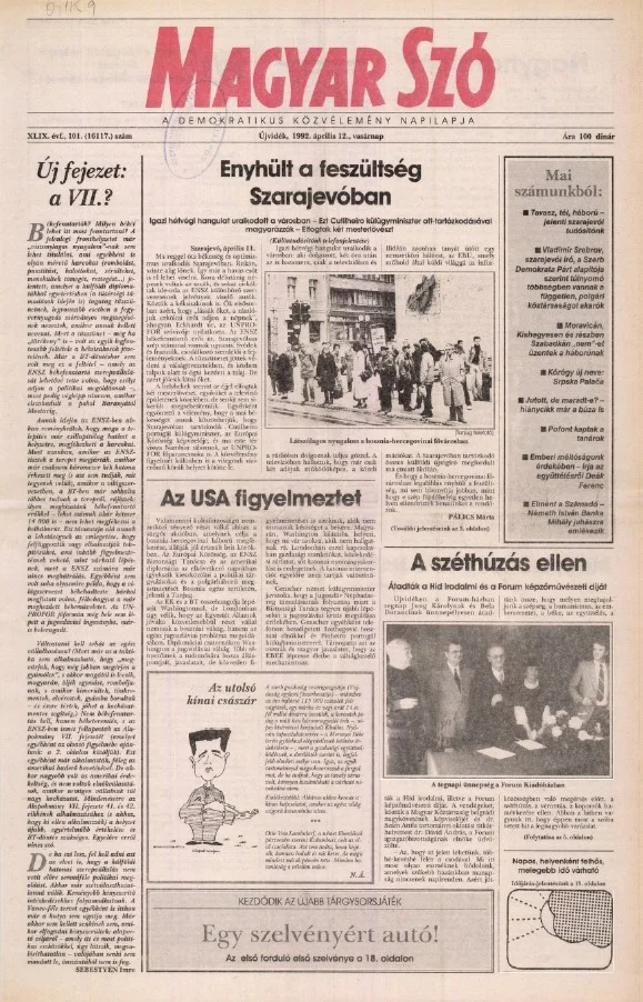 Magyar Szó, 49. évf. 1992. április 12. 101. sz. 1–28. oldal