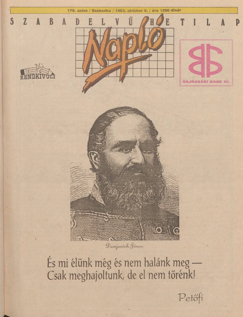 Napló - Szabadelvű hetilap, 4. évf. 1993. október 6. 179. sz.