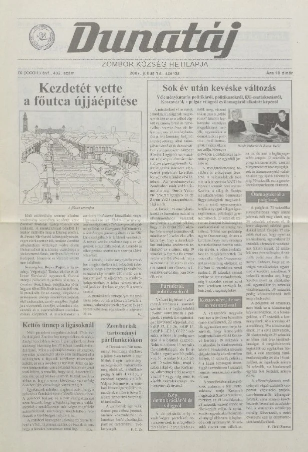 Dunatáj, 9. évf. 2007. július 18. 432. sz.