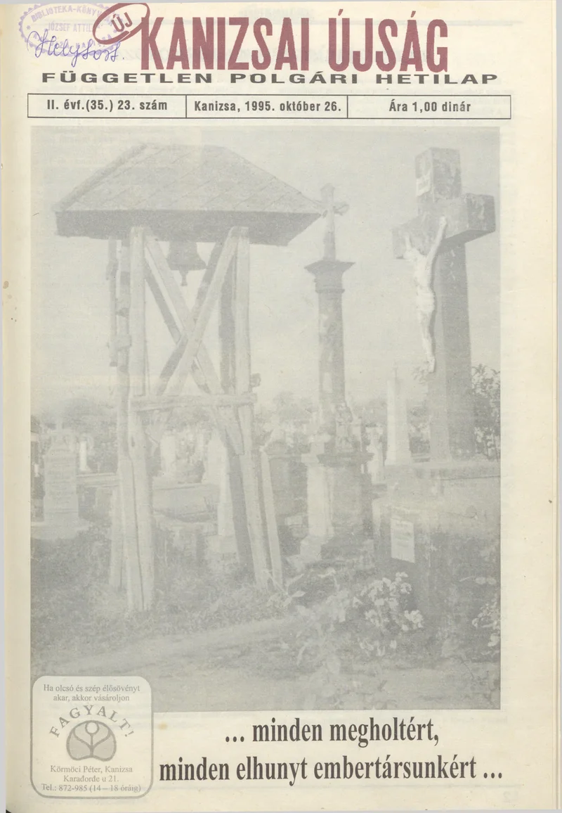 Új Kanizsai Újság, 2. évf. 1995. október 26. 23. sz.