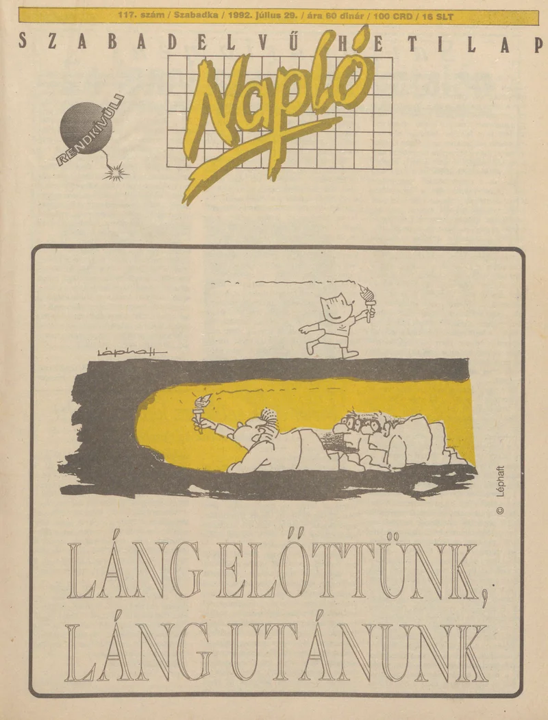 Napló - Szabadelvű hetilap, 3. évf. 1992. július 29. 117. sz.