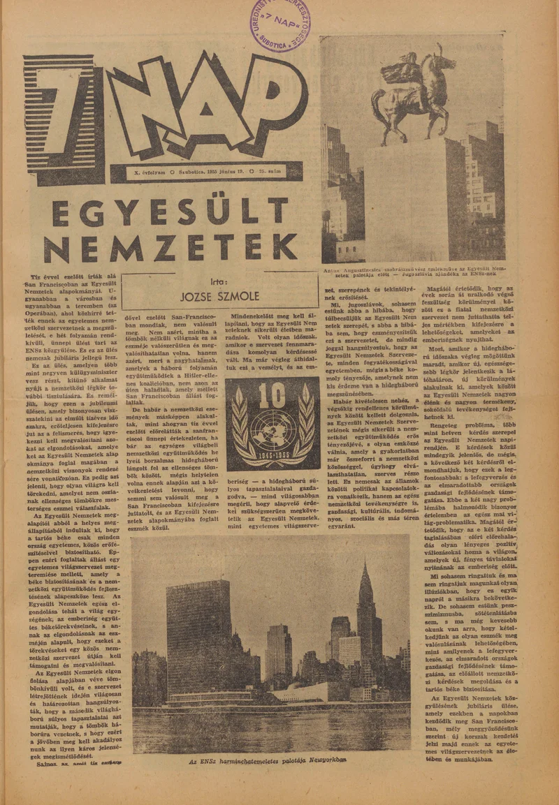 7 Nap, 10. évf. 1955. június 19. 25. sz. 1–16. oldal