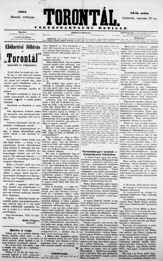 Torontál, 2. évf. 1873. március 27. 13. sz.