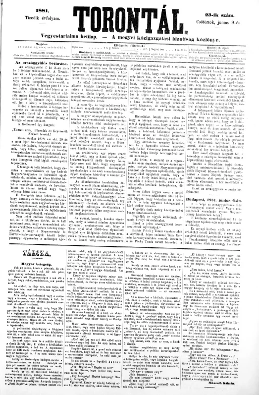 Torontál, 10. évf. 1881. június 9. 23. sz.