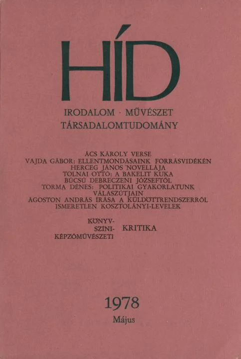 Híd, 42. évf. 1978. május. 5. sz. 553–688. oldal