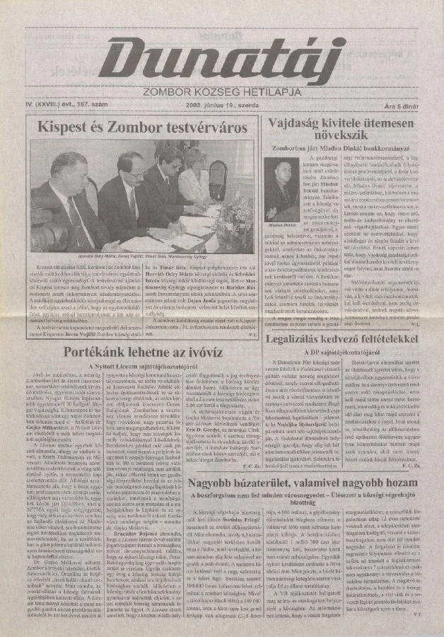 Dunatáj, 4. évf. 2002. június 19. 167. sz.