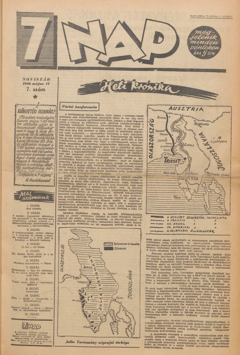 7 Nap, 1. évf. 1946. május 17. 7. sz. 1–12. oldal