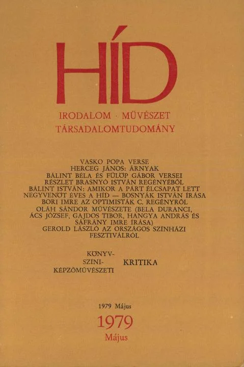 Híd, 43. évf. 1979. május. 5. sz. 549–692. oldal