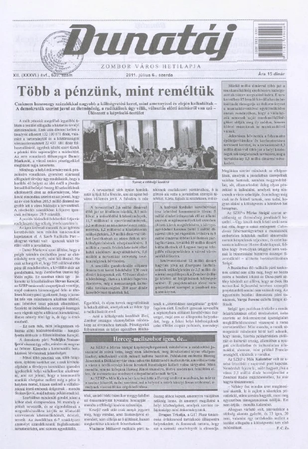 Dunatáj, 13. évf. 2011. július 6. 639. sz.
