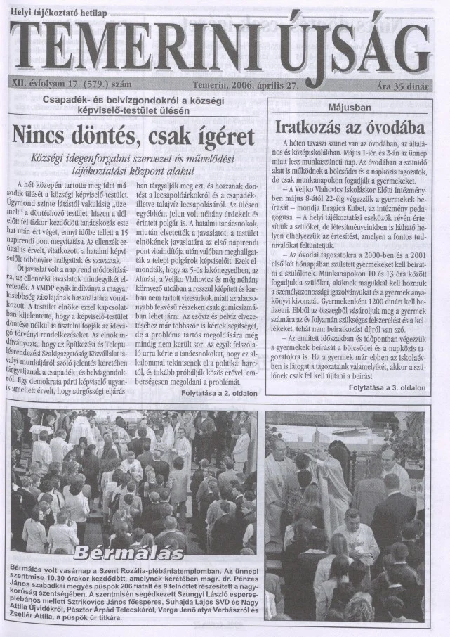Temerini Újság, 12. évf. 2006. április 27. 17. sz.