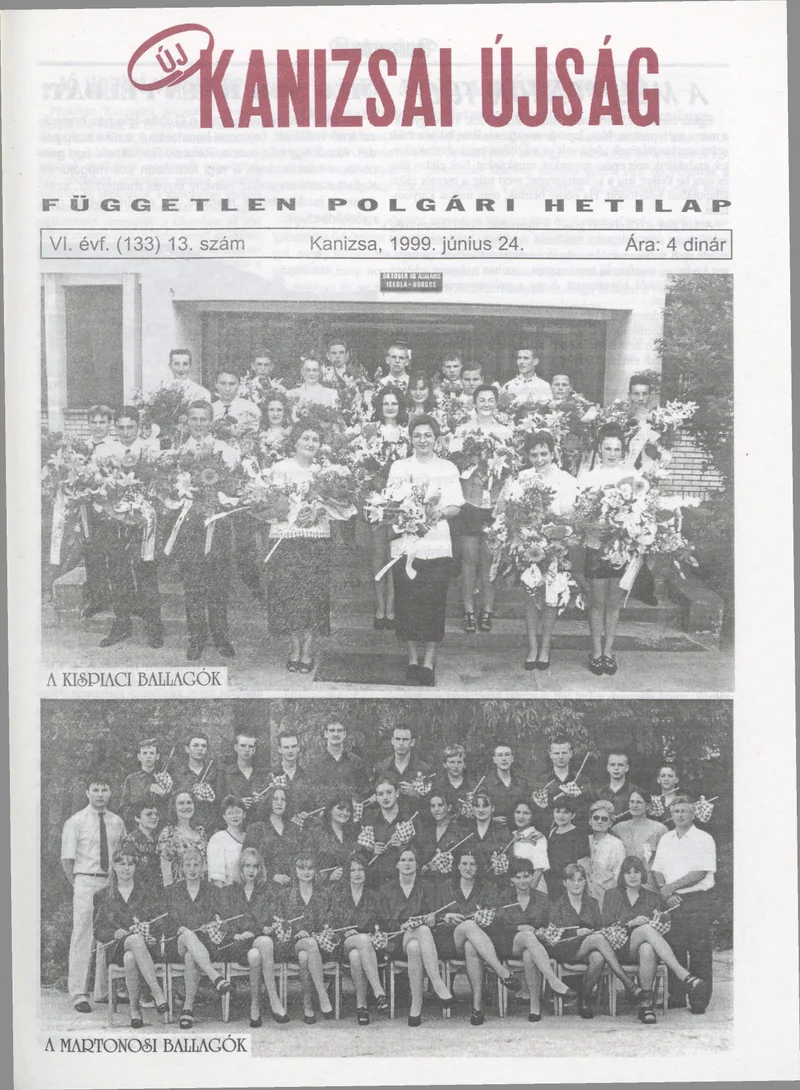 Új Kanizsai Újság, 6. évf. 1999. június 24. 13. sz.