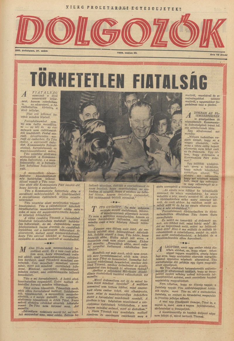 Dolgozók, 13. évf. 1959. május 22. 21. sz.