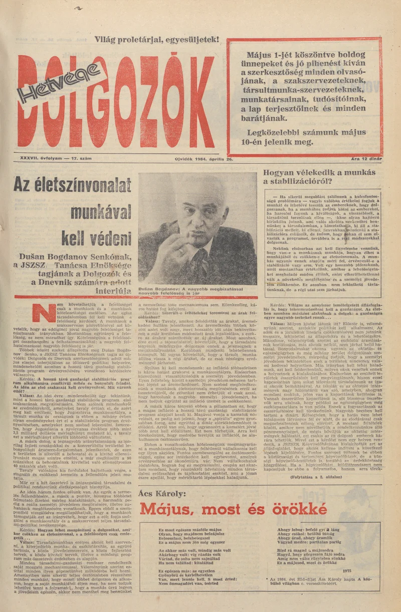 Dolgozók, 38. évf. 1984. április 26. 17. sz.