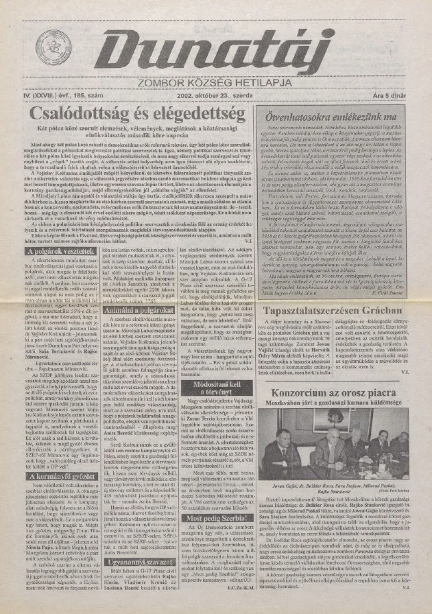 Dunatáj, 4. évf. 2002. október 23. 185. sz.