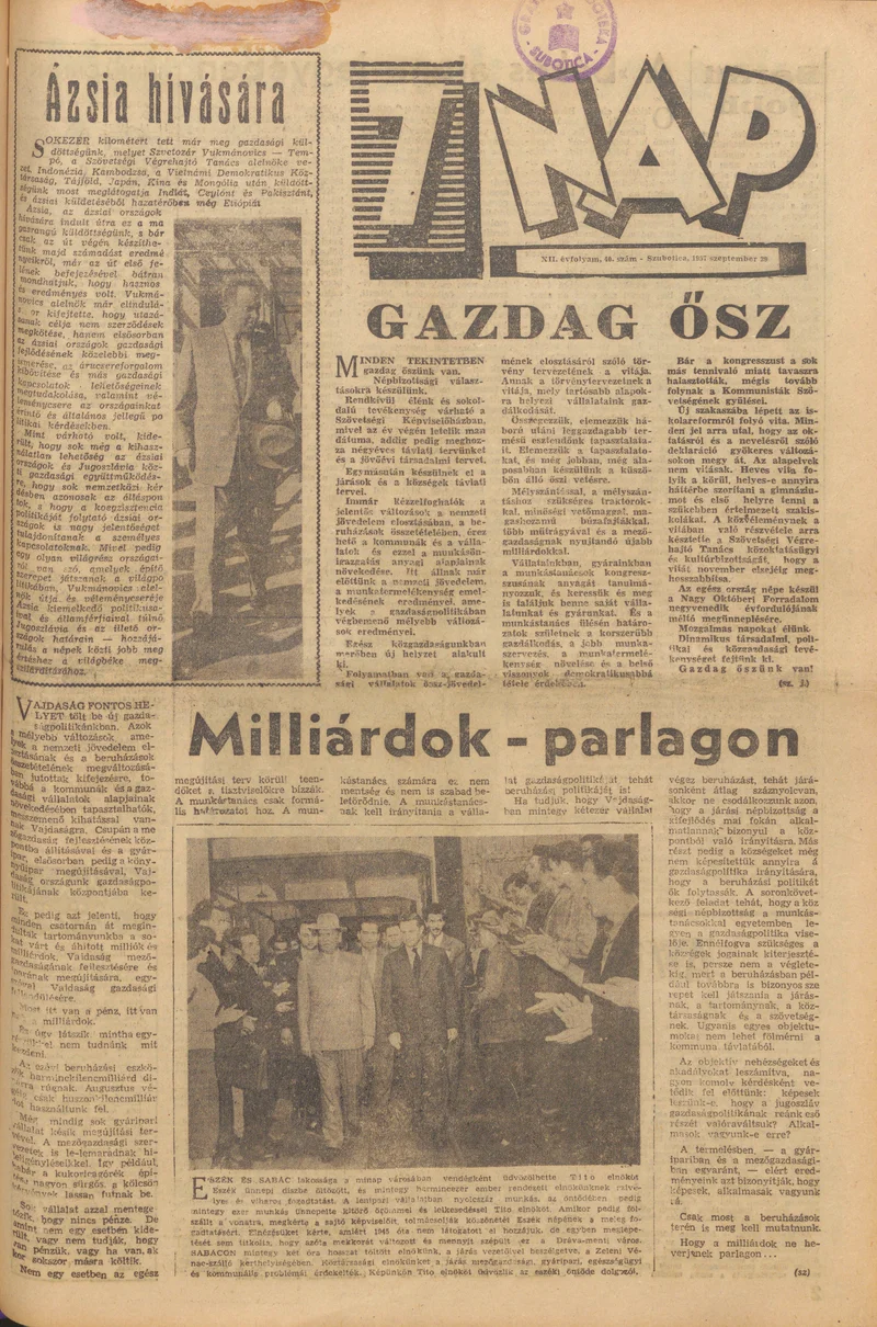 7 Nap, 12. évf. 1957. szeptember 29. 40. sz.