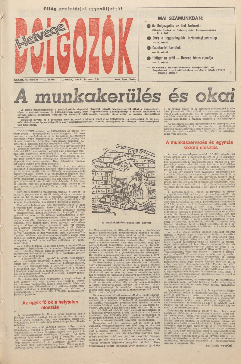 Dolgozók, 35. évf. 1981. január 15. 2. sz.