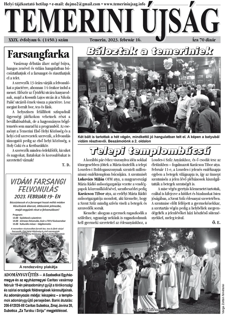 Temerini Újság, 29. évf. 2023. február 16. 6. sz.
