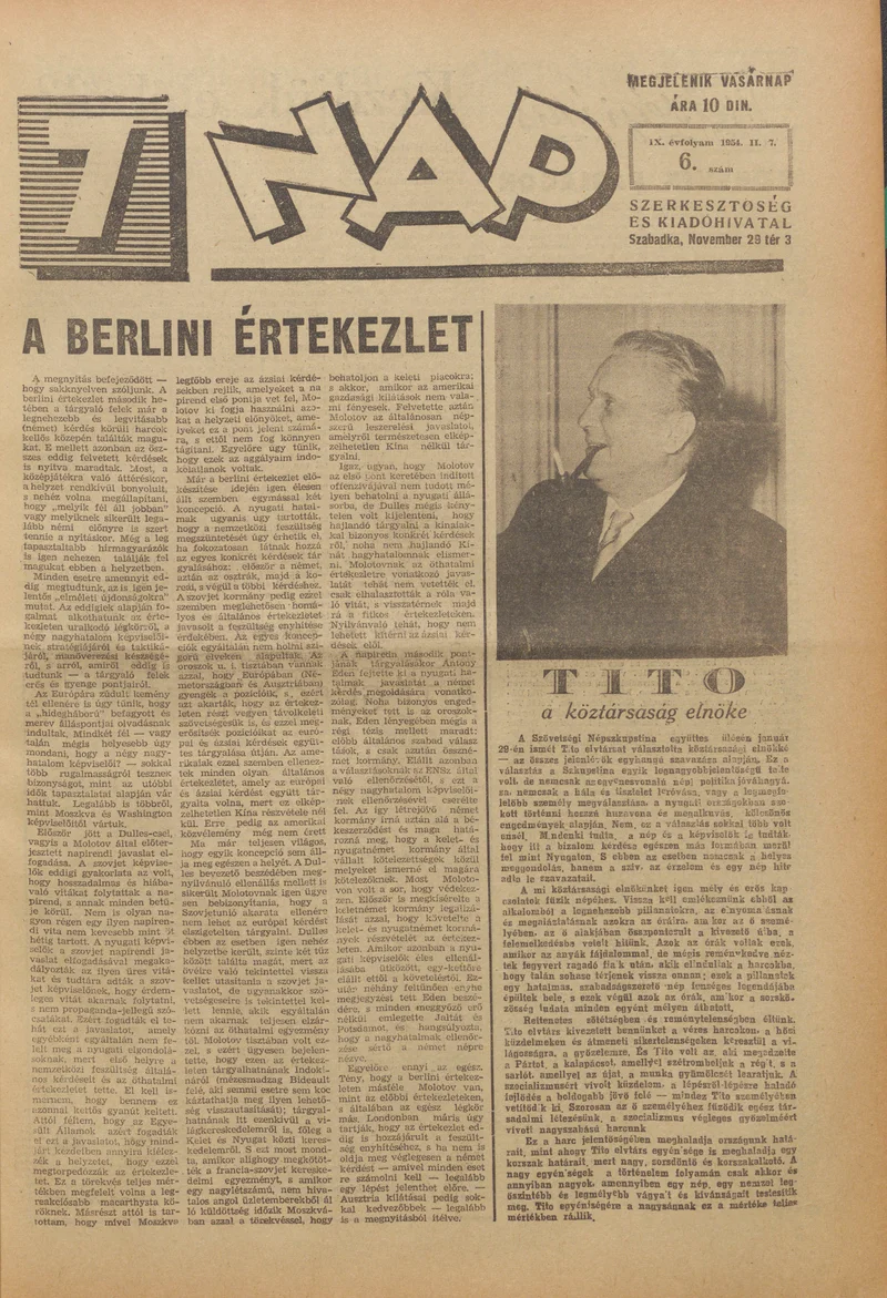 7 Nap, 9. évf. 1954. február 7. 6. sz. 1–16. oldal