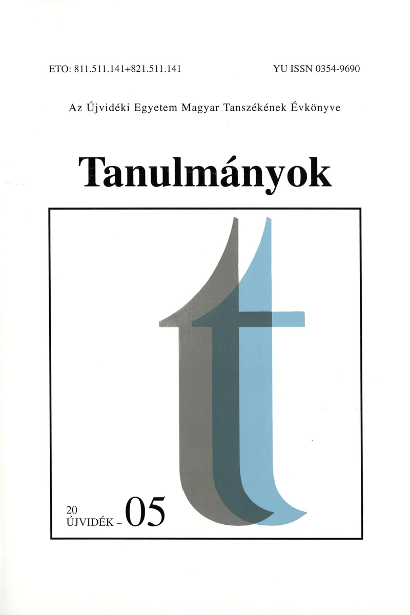 Tanulmányok, 35. évf. 2005. 38. sz. 1–229. oldal
