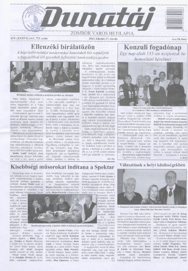 Dunatáj, 15. évf. 2013. február 27. 722. sz.