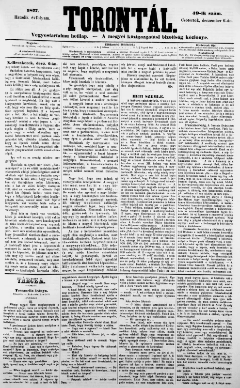 Torontál, 6. évf. 1877. december 6. 49. sz.