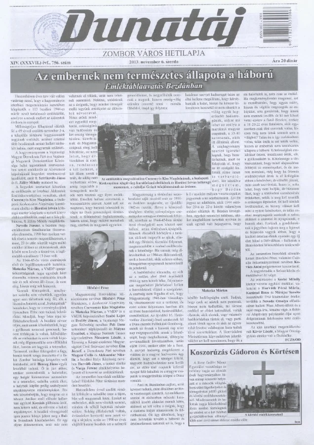 Dunatáj, 15. évf. 2013. november 6. 756. sz.