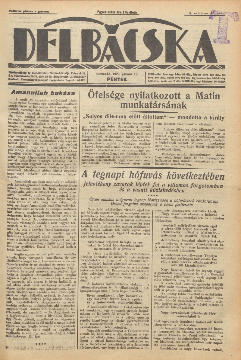 Délbácska, 10. évf. 1929. január 18. 15. sz.