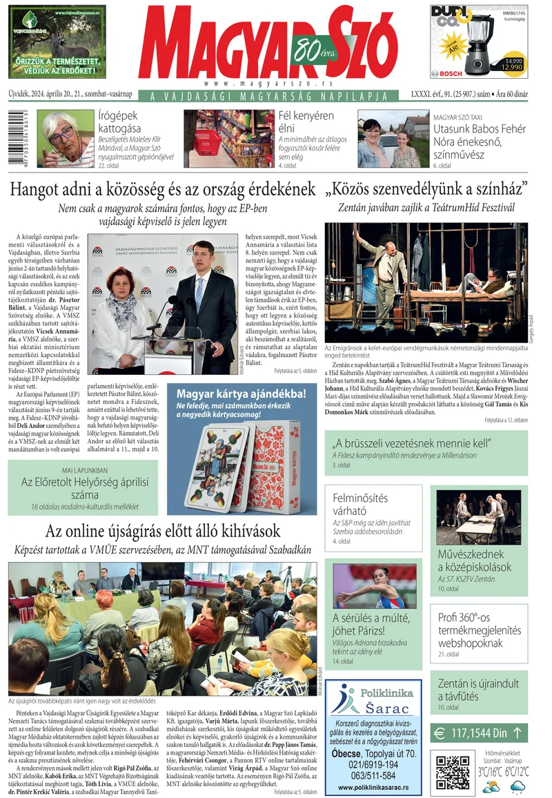 Magyar Szó, 81. évf. 2024. április 20. – 21. 91. sz. 1–32. oldal
