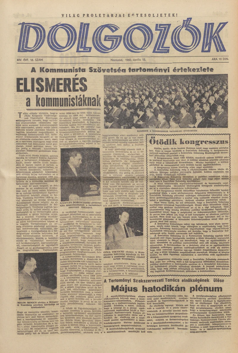 Dolgozók, 14. évf. 1960. április 15. 16. sz.