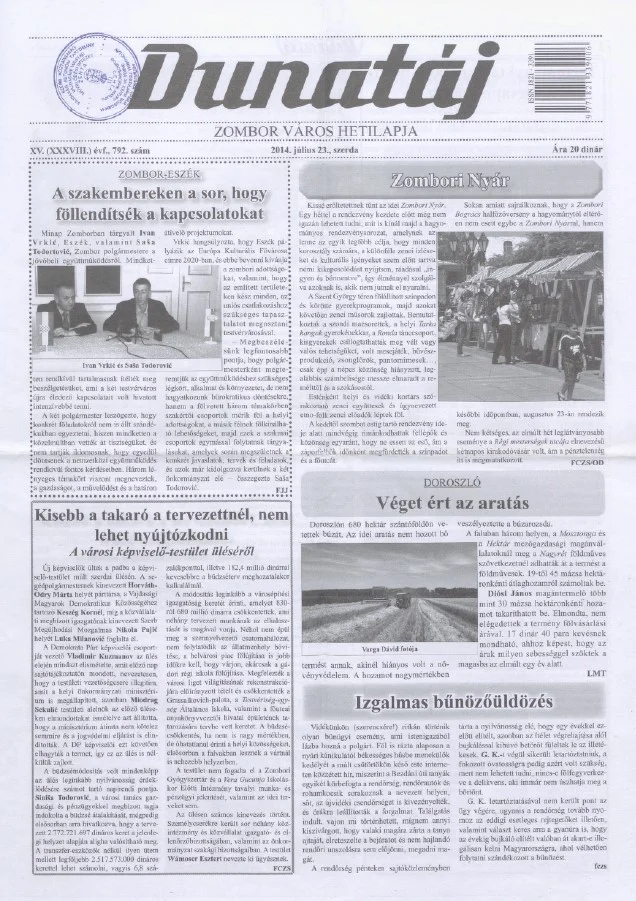 Dunatáj, 16. évf. 2014. július 23. 792. sz.