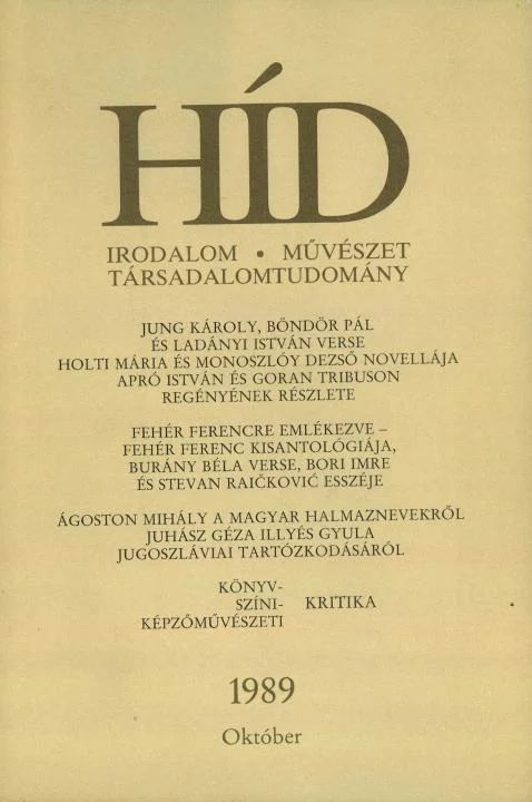 Híd, 53. évf. 1989. október. 10. sz. 1125–1232. oldal