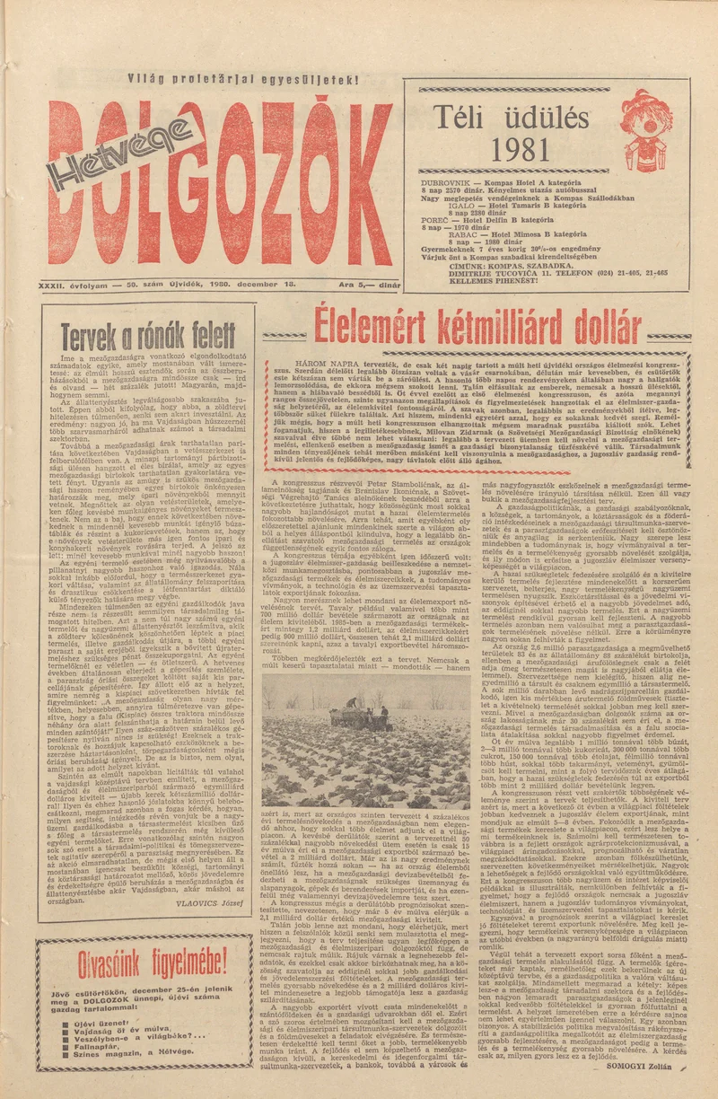Dolgozók, 34. évf. 1980. december 18. 50. sz.
