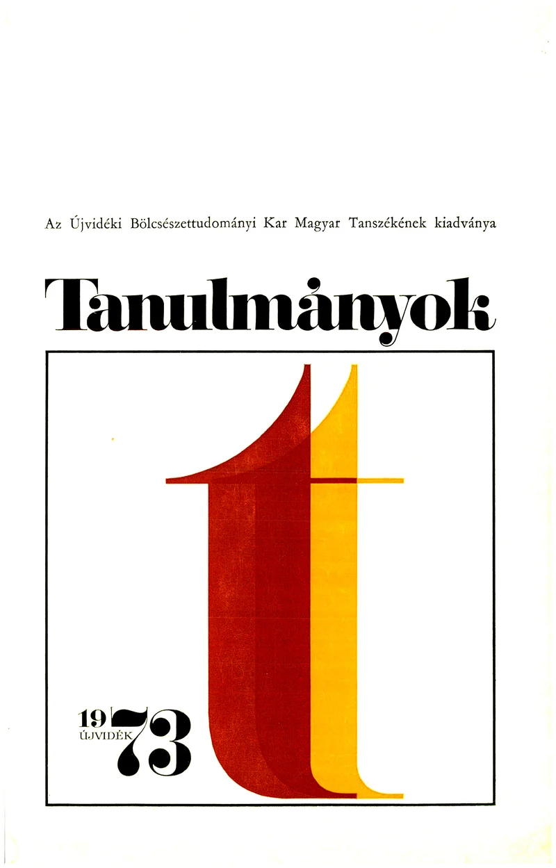 Tanulmányok, 5. évf. 1973. 6. sz. 1–254. oldal