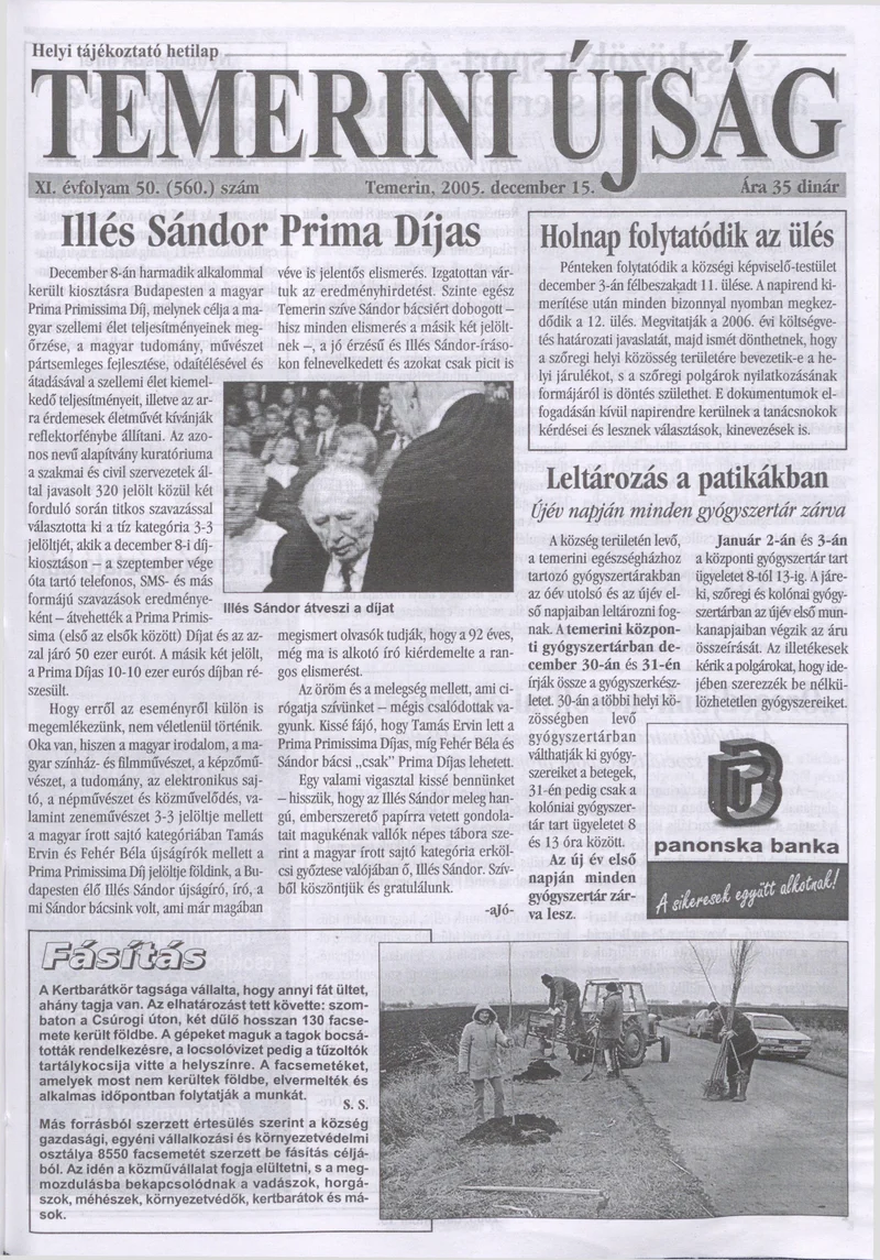 Temerini Újság, 11. évf. 2005. december 15. 50. sz.
