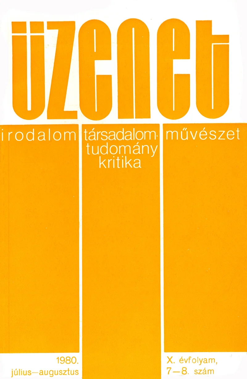Üzenet, 12. évf. 1982. július – augusztus. 7–8. sz. 379–440. oldal