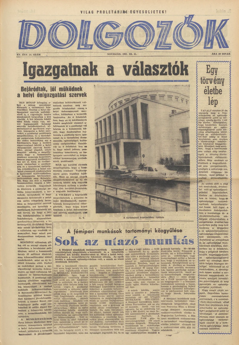 Dolgozók, 15. évf. 1961. március 31. 14. sz.