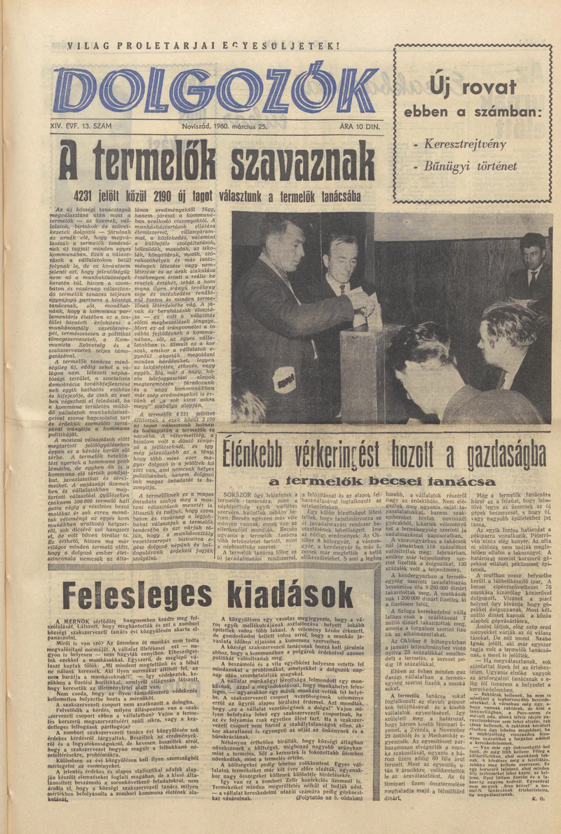 Dolgozók, 14. évf. 1960. március 25. 13. sz.