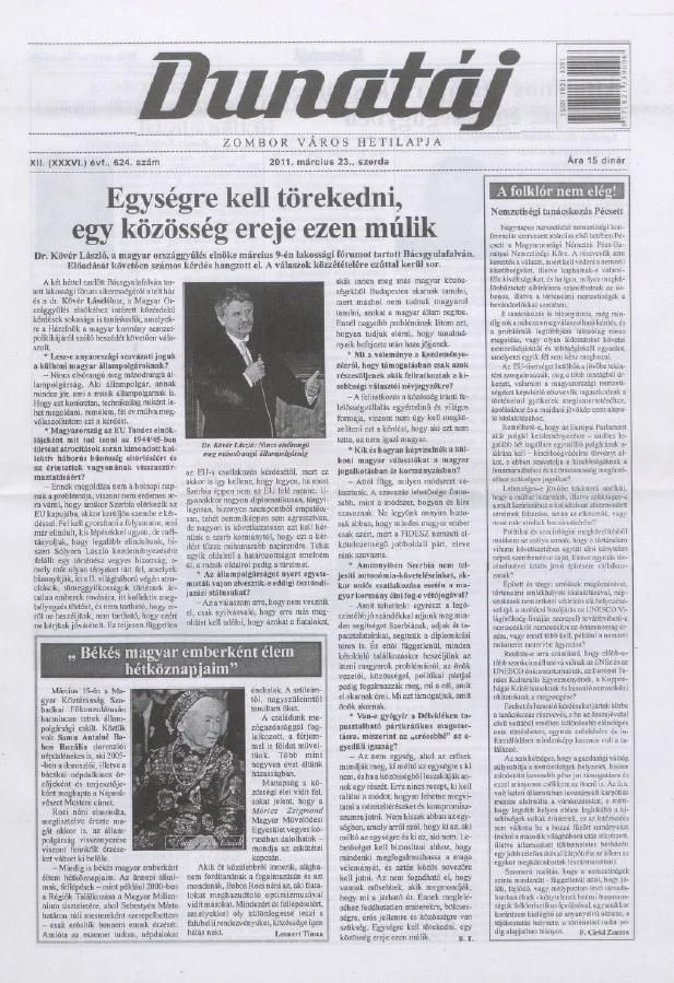 Dunatáj, 13. évf. 2011. március 23. 624. sz.