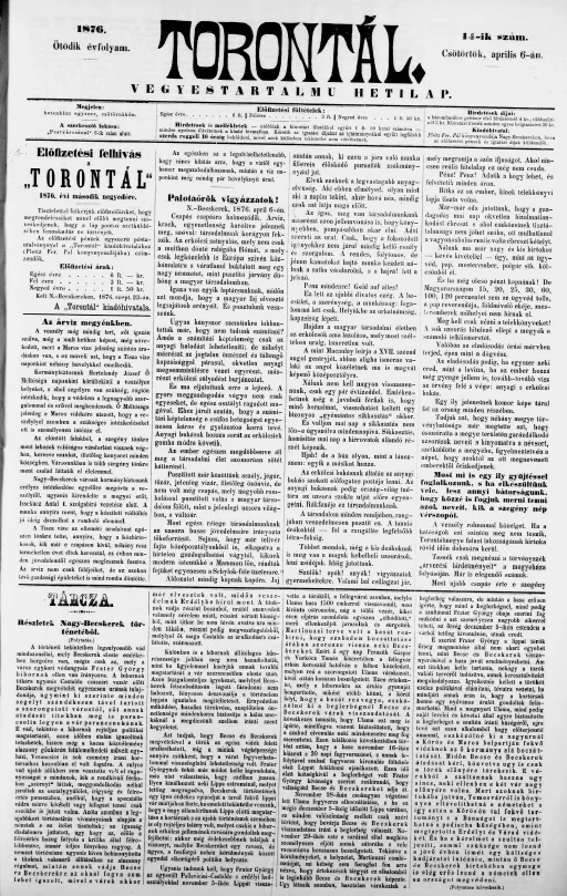 Torontál, 5. évf. 1876. április 6. 14. sz.