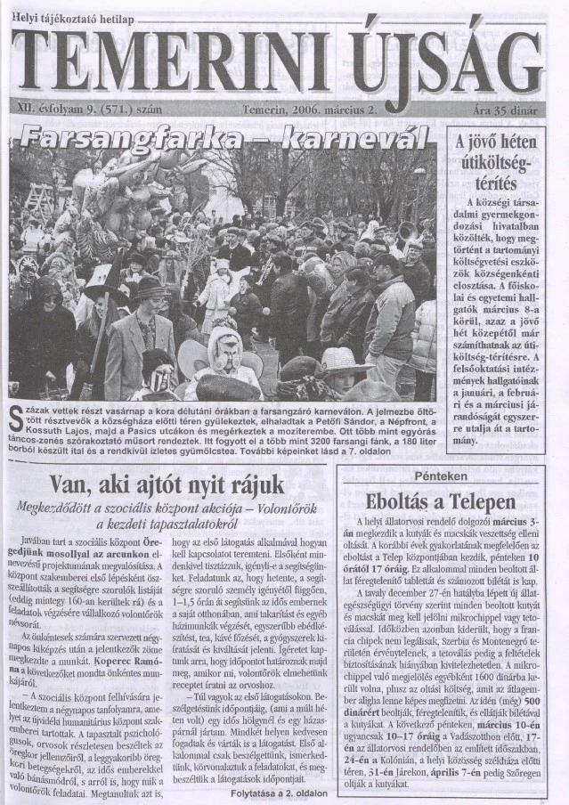 Temerini Újság, 12. évf. 2006. március 2. 9. sz.