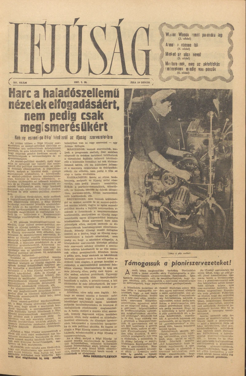 Ifjúság, 13. évf. 1957. január 28. 587. sz.