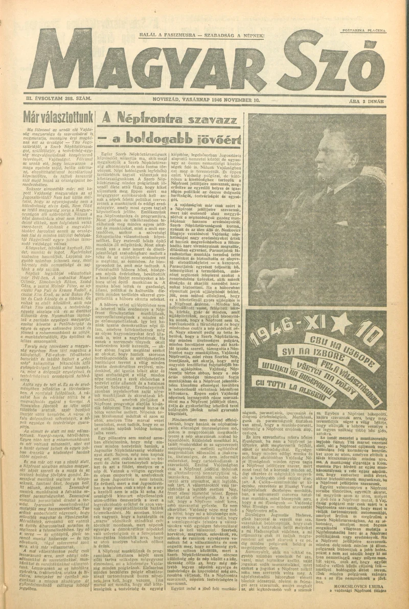 Magyar Szó, 3. évf. 1946. november 10. 268. sz. 1–6. oldal