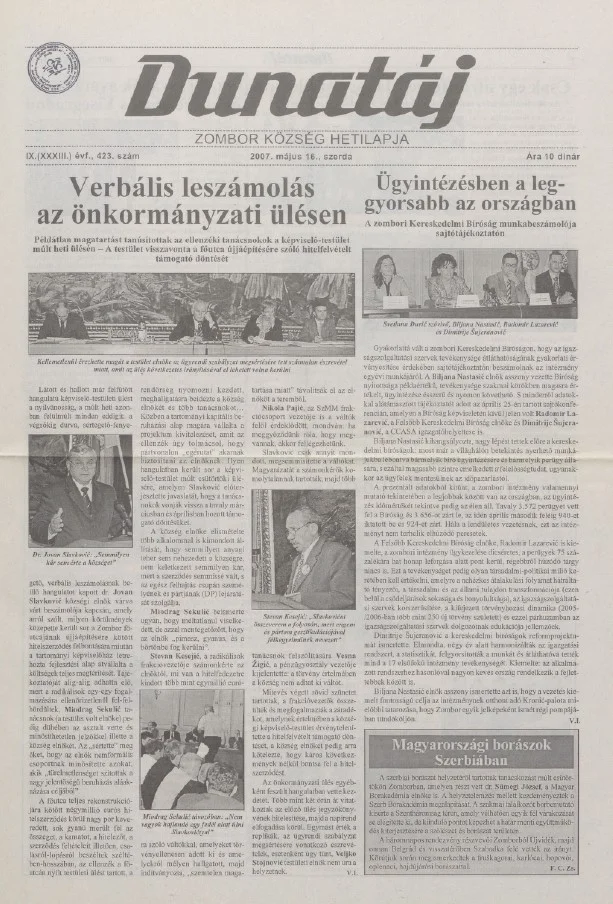 Dunatáj, 9. évf. 2007. május 16. 423. sz.
