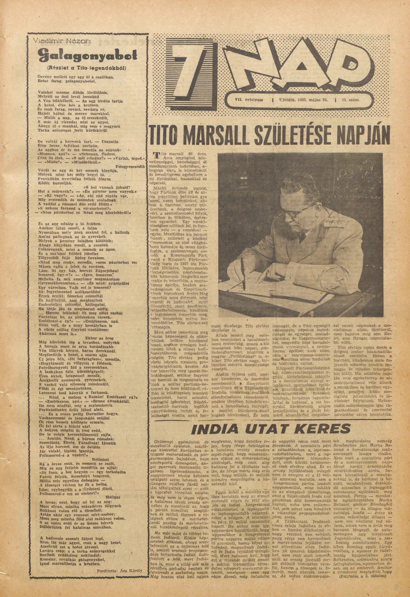 7 Nap, 7. évf. 1952. május 25. 21. sz. 1–12. oldal