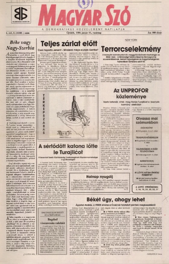 Magyar Szó, 50. évf. 1993. január 10. 8. sz. 1–24. oldal